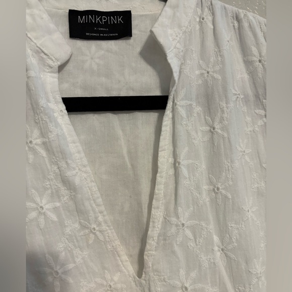 MINKPINK-Revolve White Sadie Broidery Mini Dress size XS - Picture 8 of 11